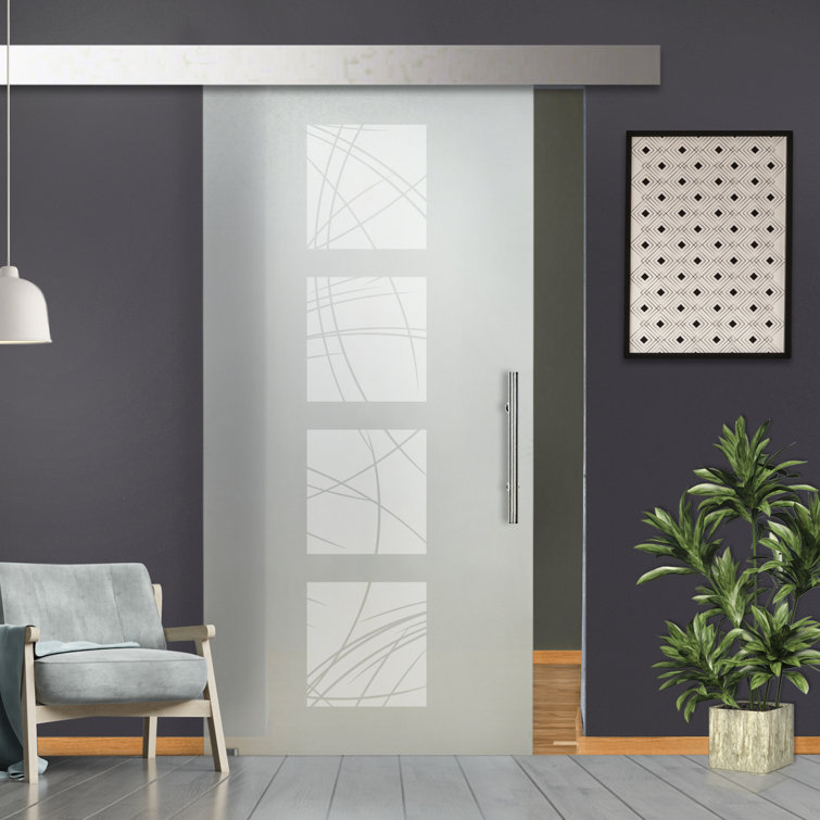 GlassDoor.us Sliding Glass Barn Door with Installation Hardware Kit Wayfair